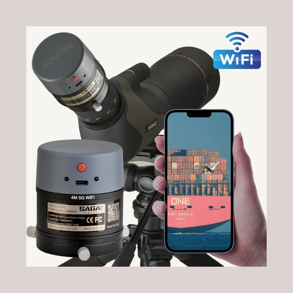 SAGA wifi 电子目镜 可接 望远镜/单筒/双筒/观鸟镜（红点）